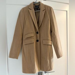 Express wool blend khaki double breasted jacket size small